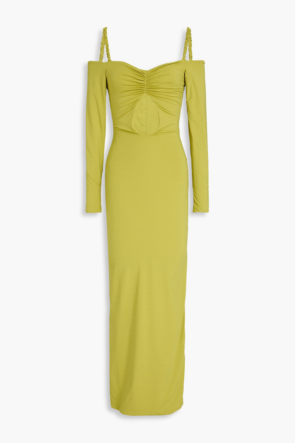 Calice off-the-shoulder cutout stretch-jersey maxi dress - Green - ONESIZE