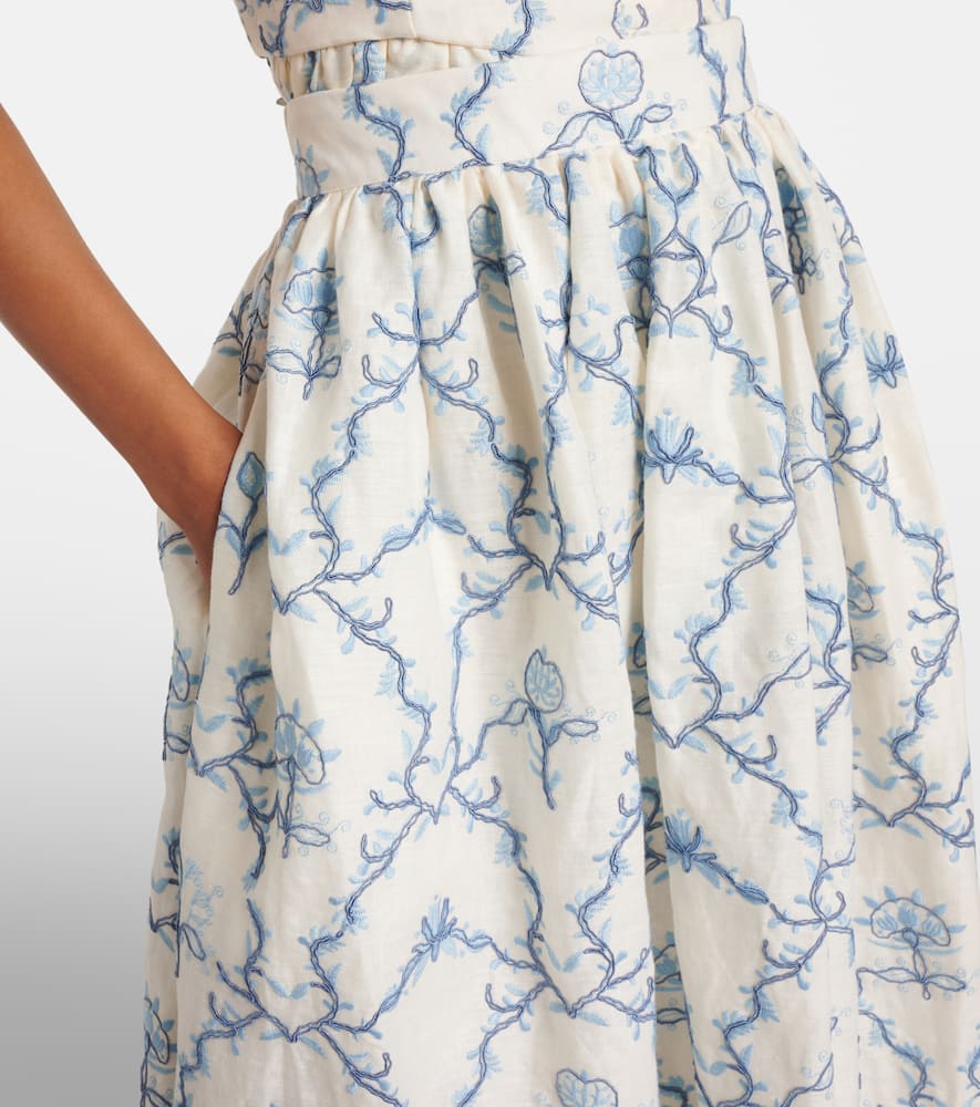 Tangelo floral linen maxi skirt