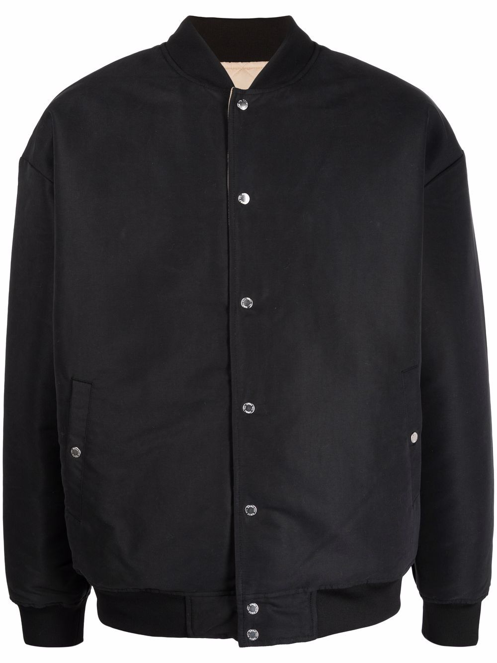 Logo-patch detail bomber jacket - Black