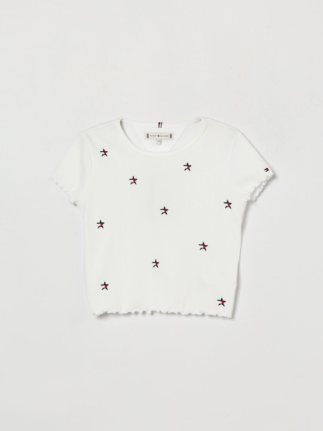 Boy's Crewneck Cotton T-Shirt with Embroidered Logo