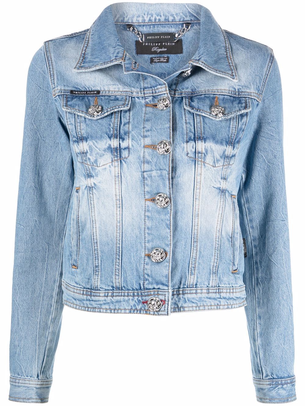 Logo-plaque denim jacket - Blue