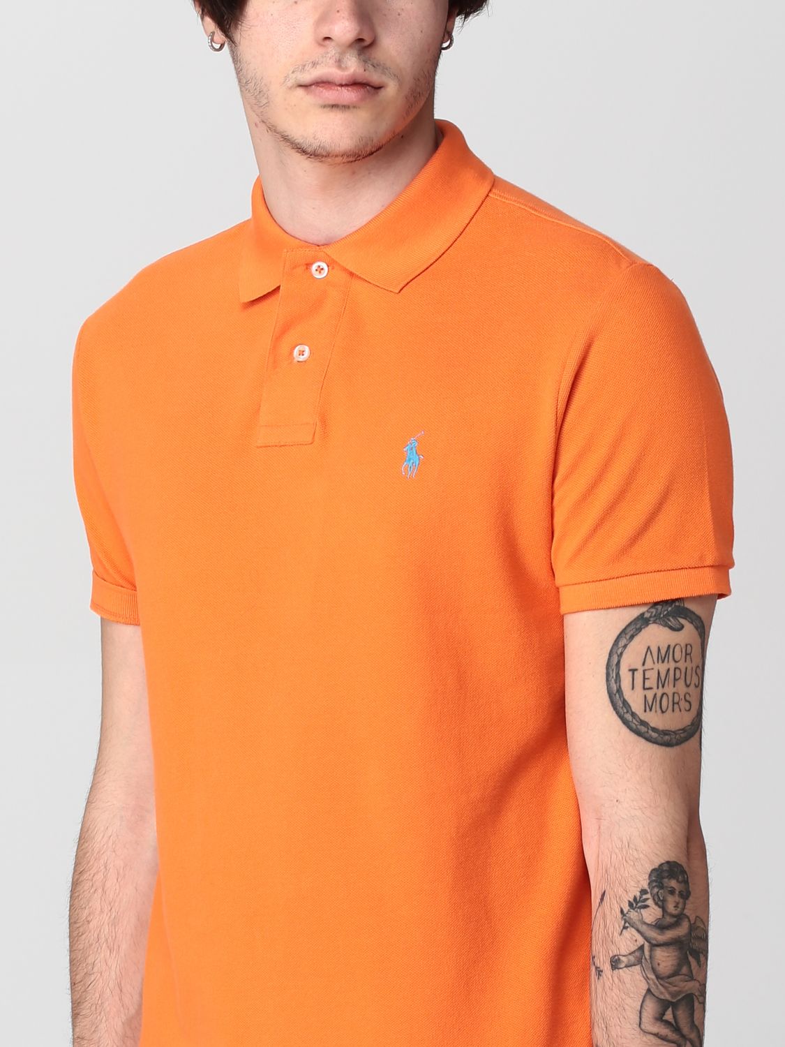 Polo Shirt Men color Orange