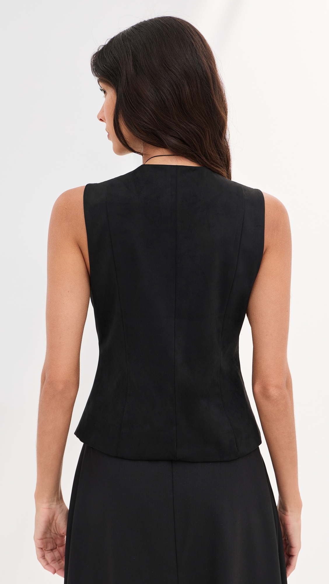 Lottie Faux Suede Vest Black