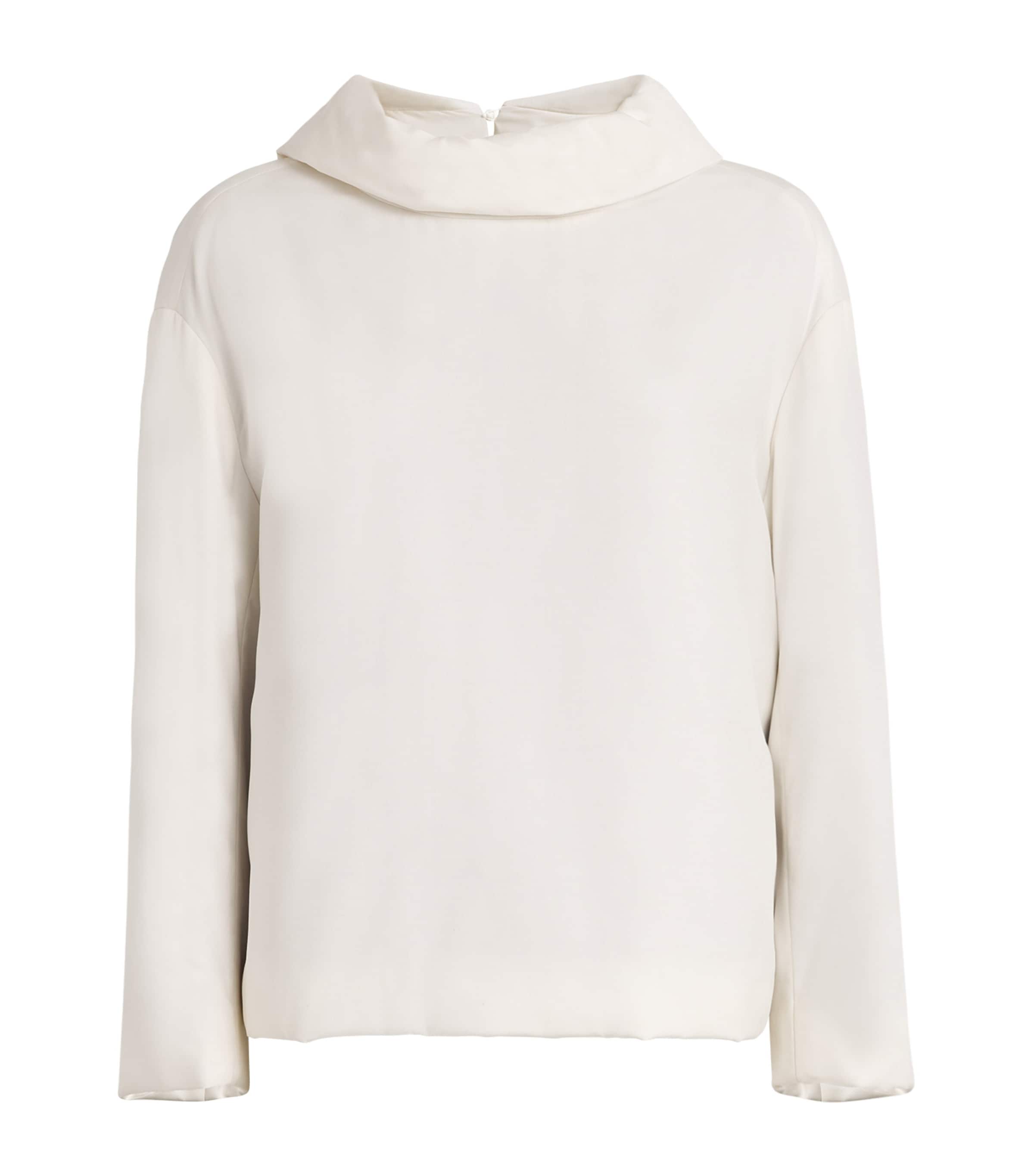 Silk Scarf-Detail Blouse