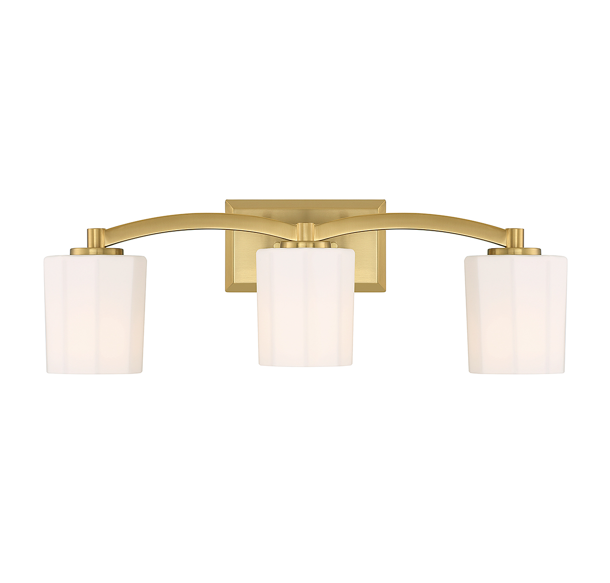 Warm Brass Three Light Bathroom Vanity from the Whitney Collection