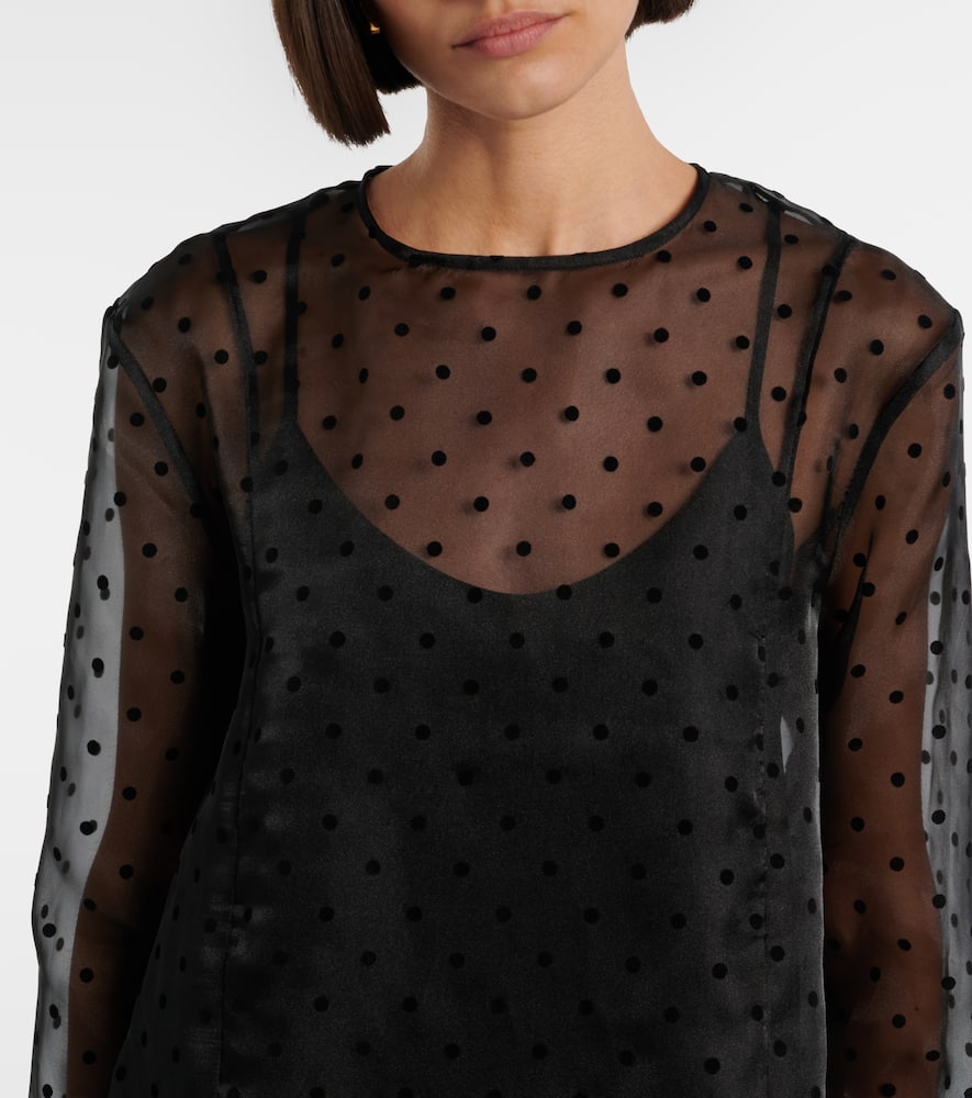 Polka-dot organza minidress