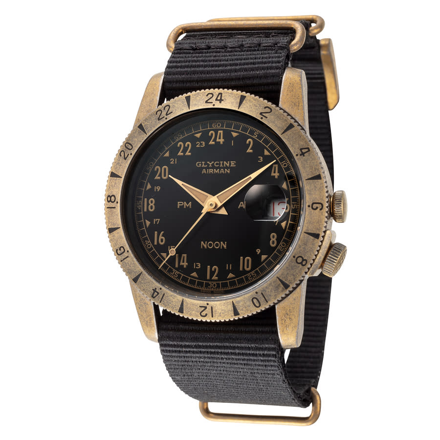 Airman Vintage Noon GMT Automatic Black Dial Mens Watch GL0379
