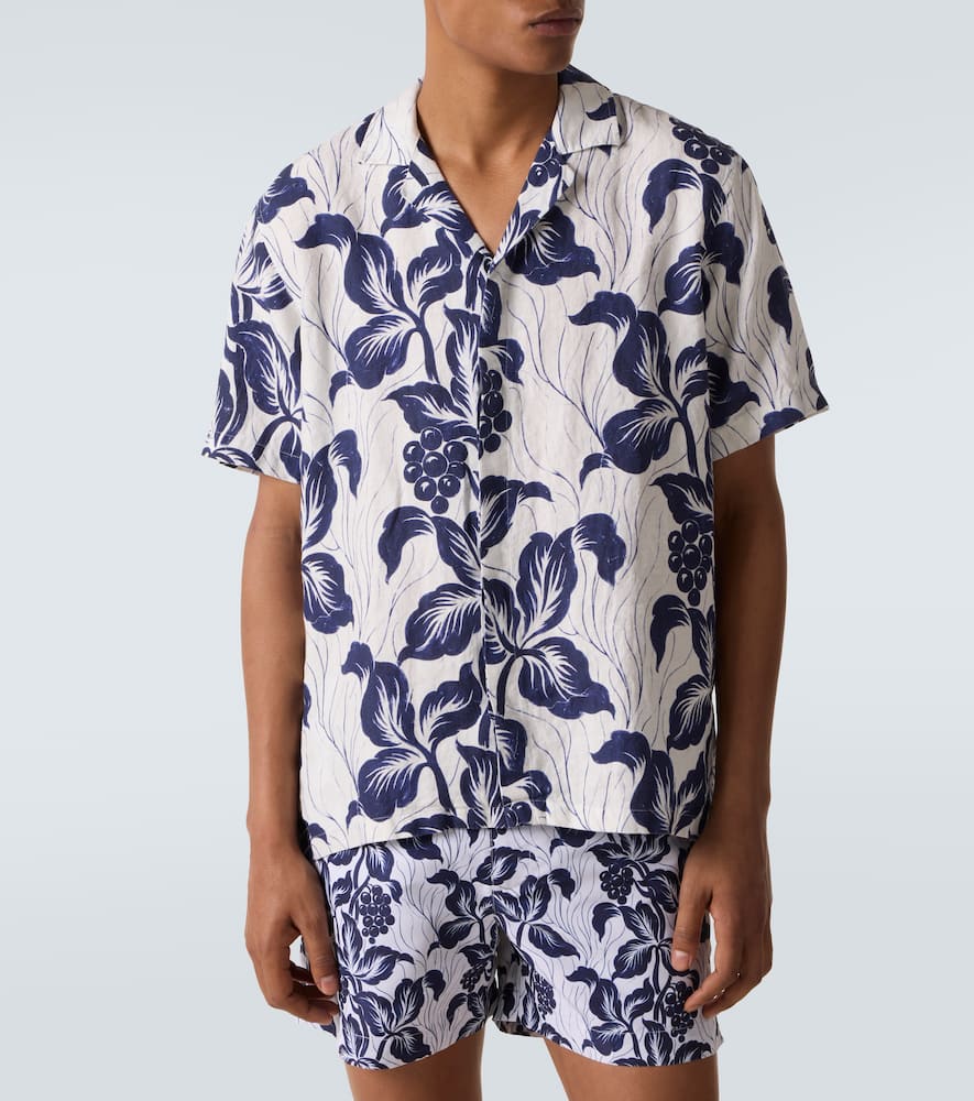 Maitan floral linen bowling shirt