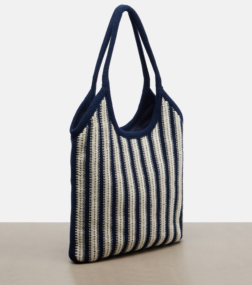 Ivy Medium striped crochet shopper