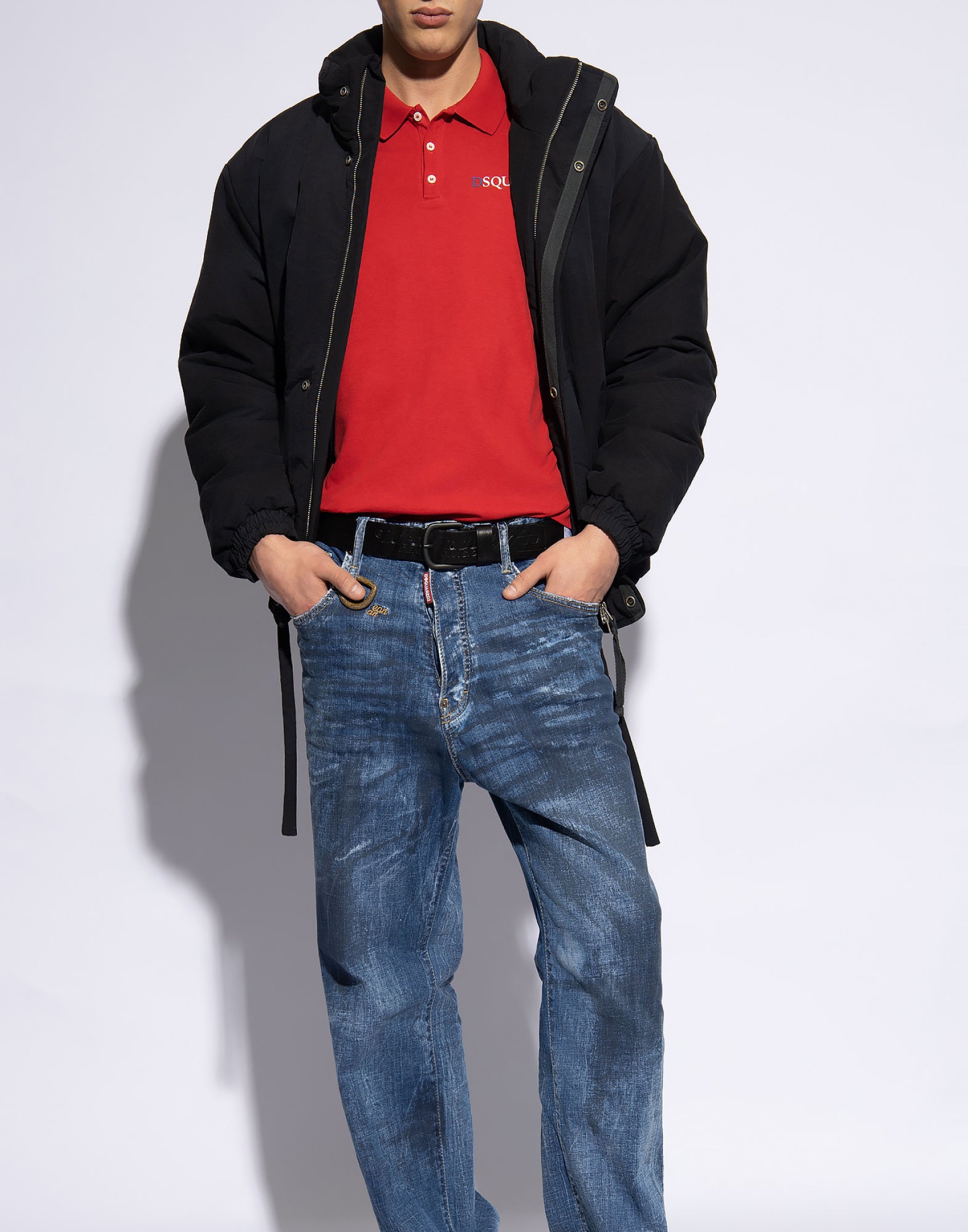 Logo-Embroidered Cotton Polo Shirt — Red