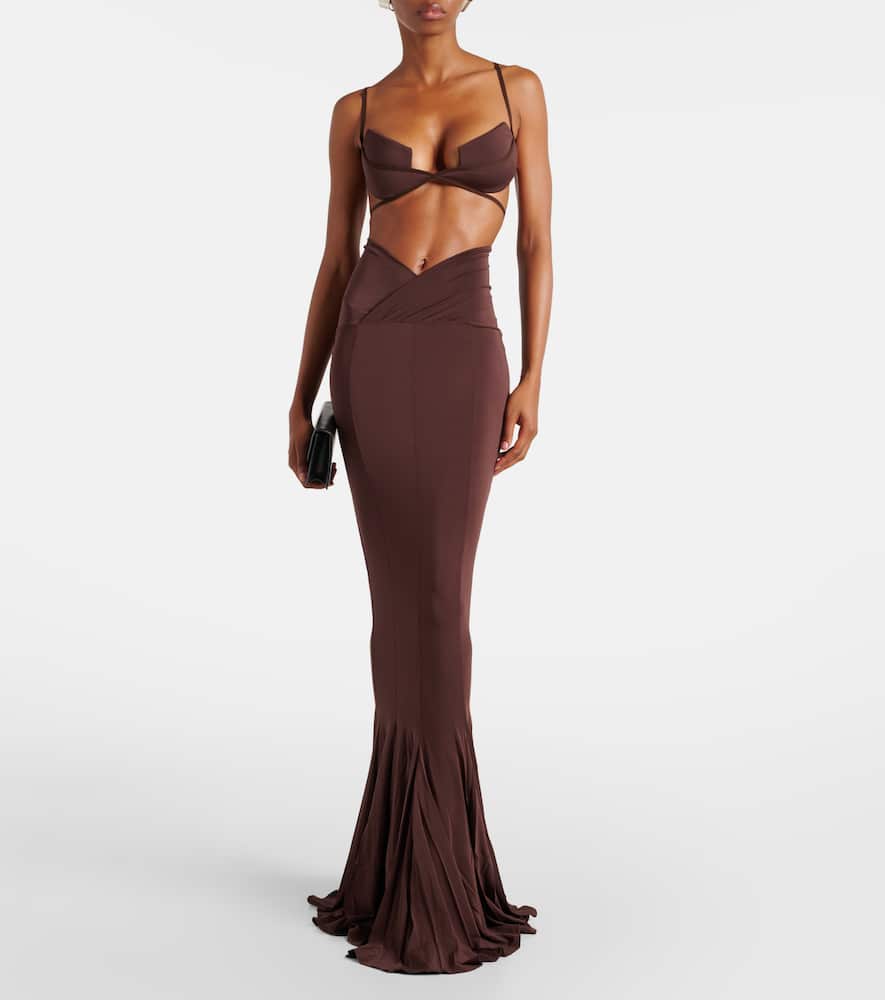 Draped maxi skirt