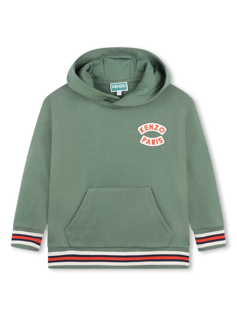 Logo-appliqué cotton hoodie - Green
