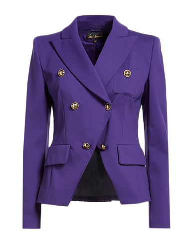 Woman Blazer Purple Size 10 Viscose, Polyamide, Elastane