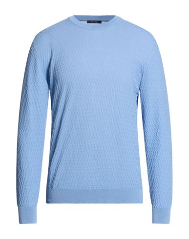 Man Sweater Azure Size 42 Cotton