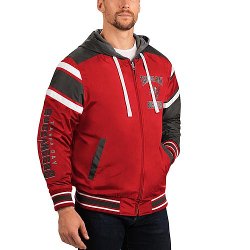 Men's Red/Gray Tampa Bay Buccaneers Extreme Full Back Reversible Hoodie F