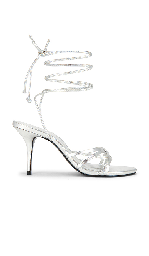 BLACK SUEDE STUDIO Tally 80 Sandal in Metallic Silver. - 36 also .5, 37, 37.5, 38, 38.5, 39, 39.5