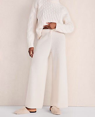 Ann Taylor Haven Well Within Cashmere Rib Knit Wide Leg Pants