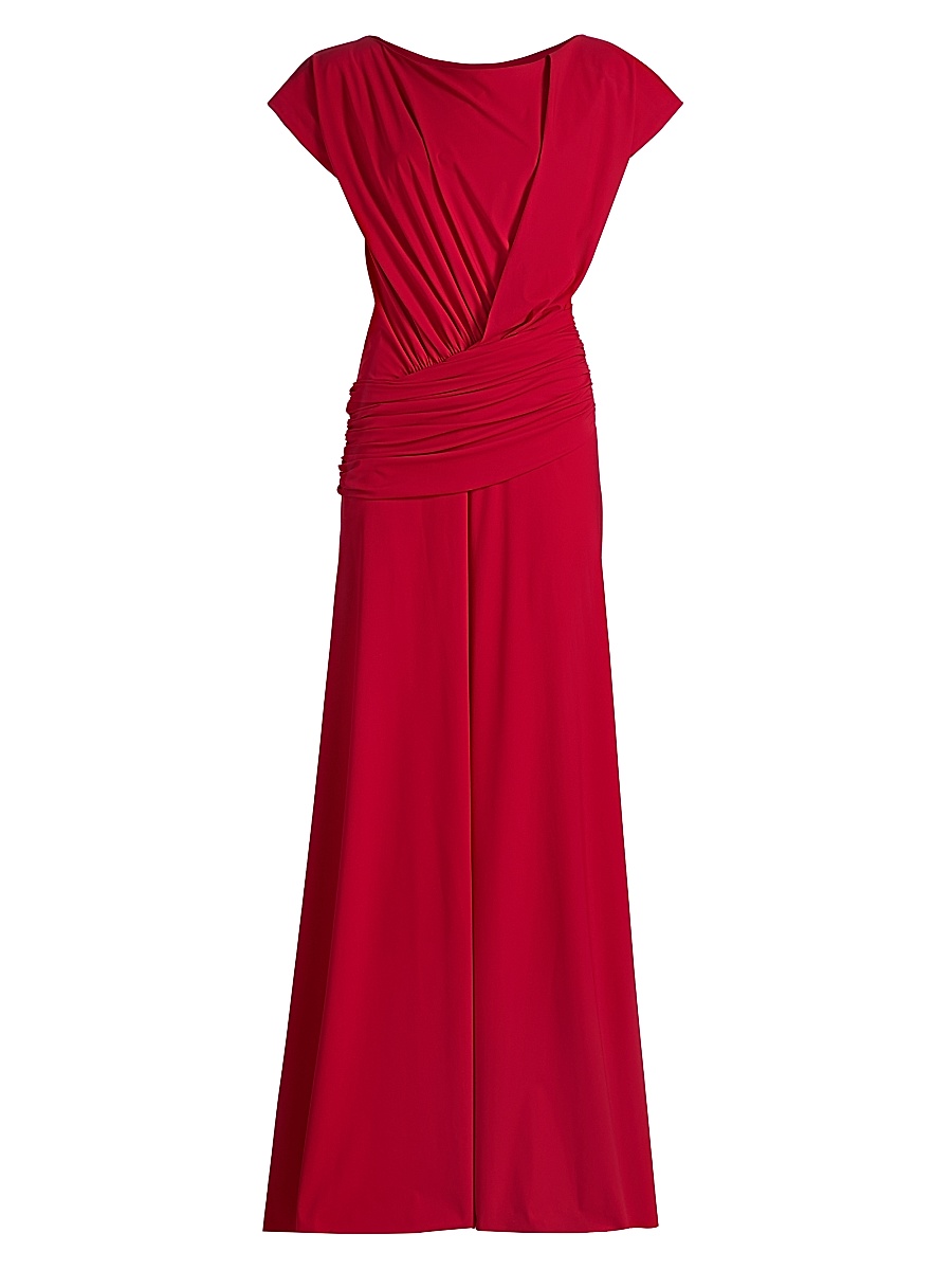 Women's Nusia Draped Gown - Ruby