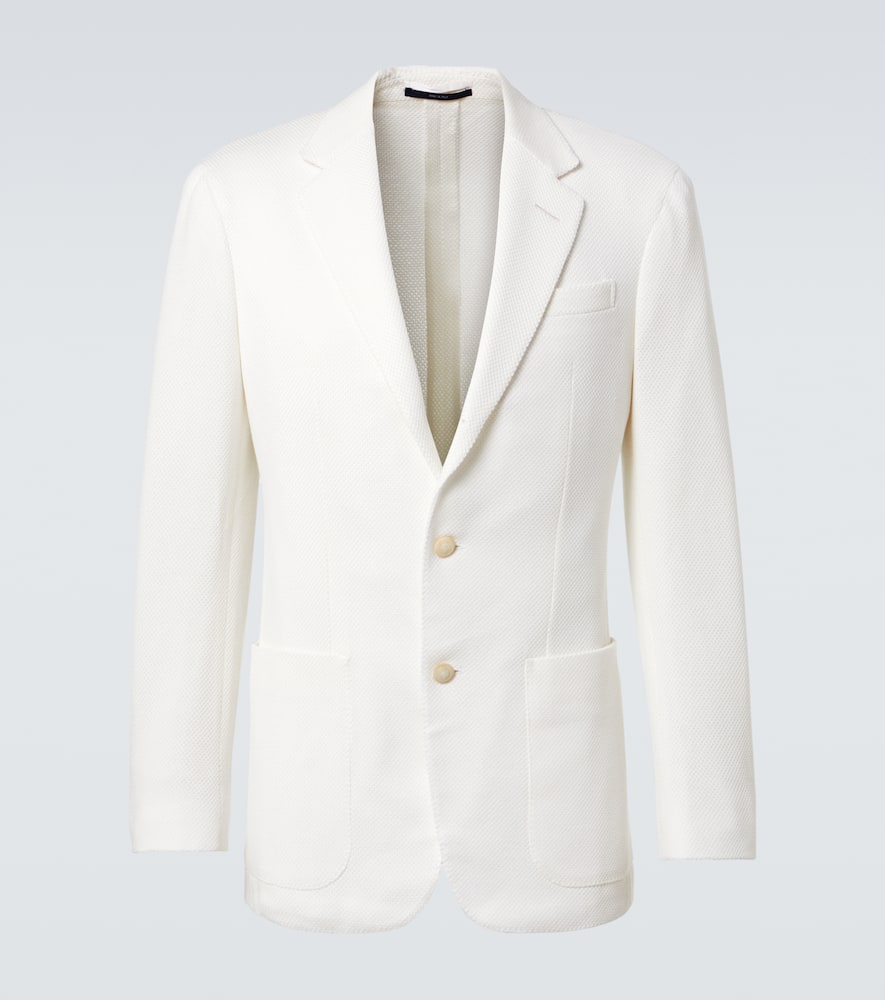 Cotton piqué blazer