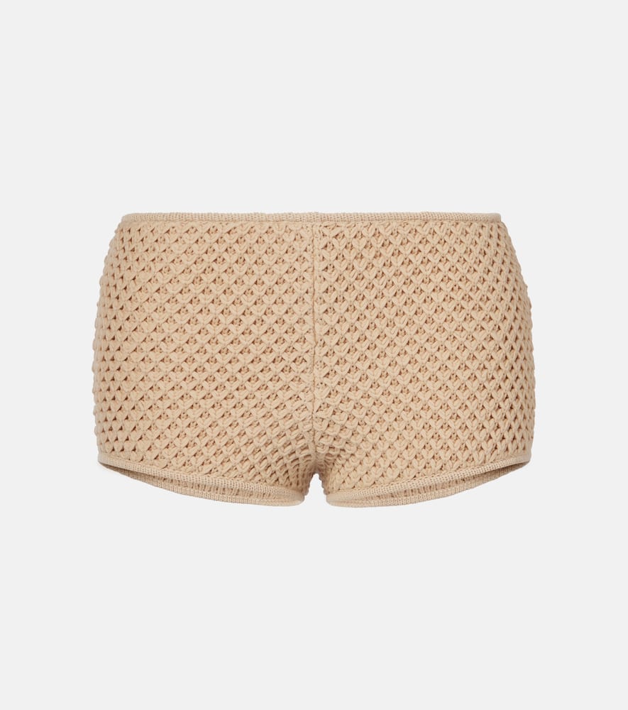 Crochet cotton-blend shorts