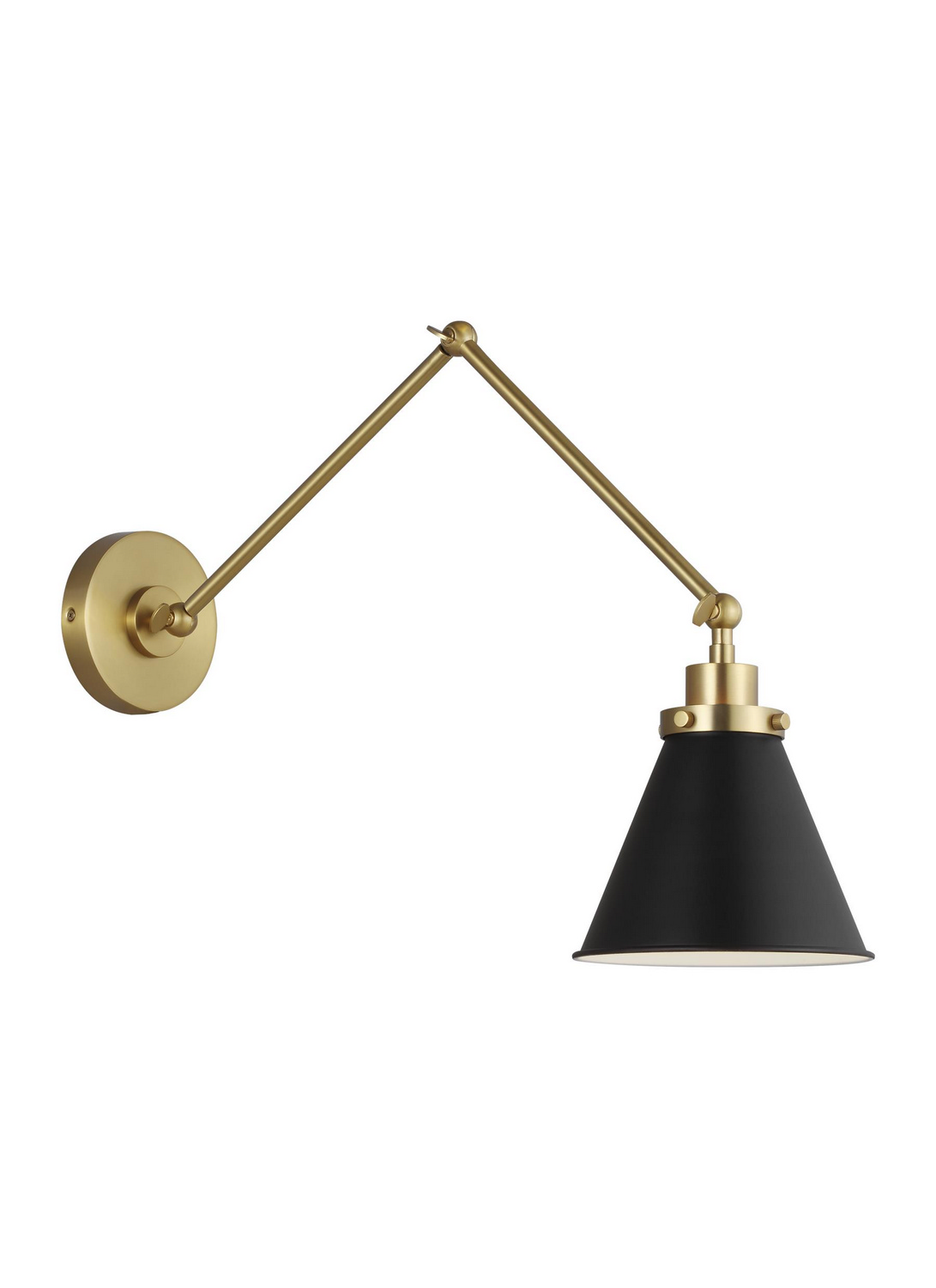Visual Comfort Studio Wellfleet Wall Sconce in Midnight Black And Burnished Brass by Chapman & Myer