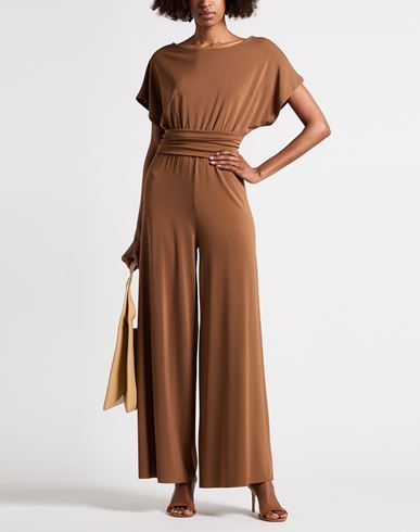 Woman Jumpsuit Brown Size 8 Acetate, Polyamide, Elastane