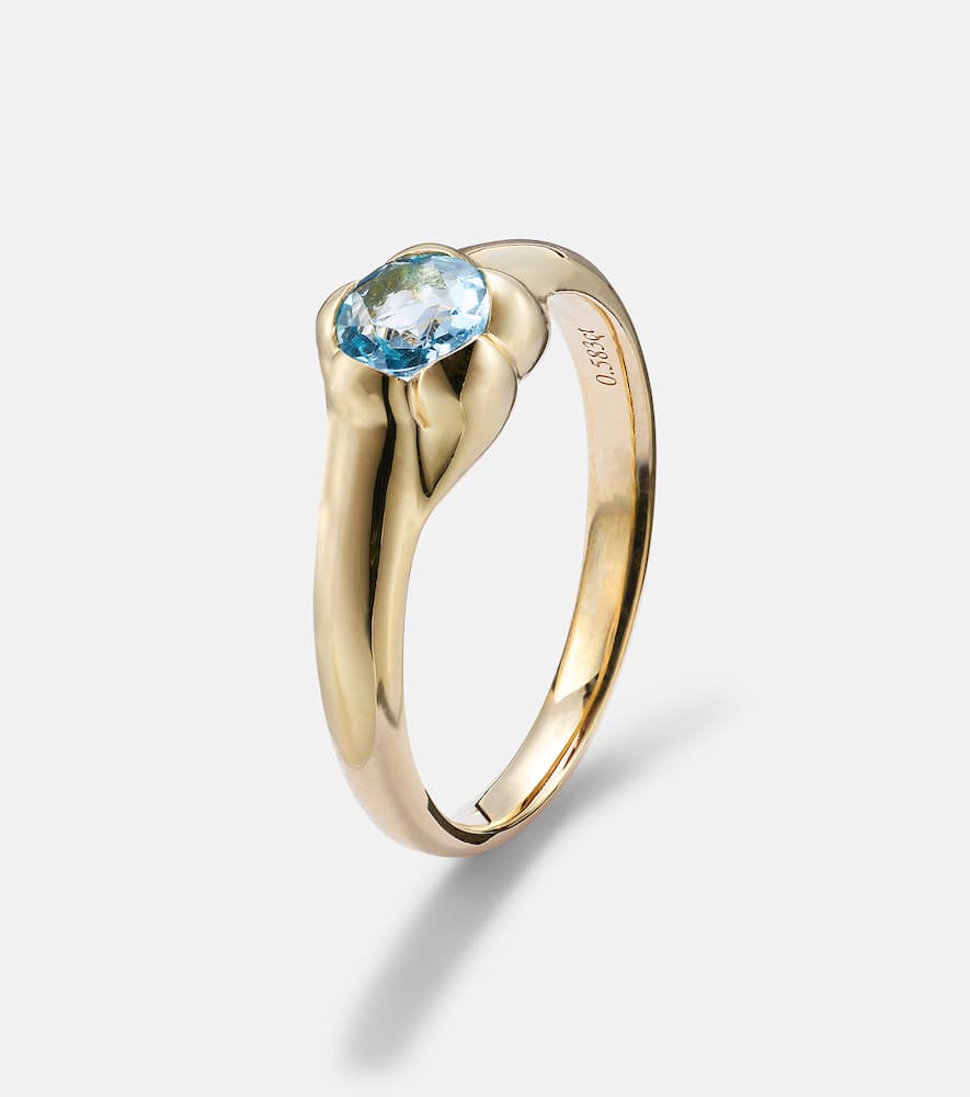 Morrison 14kt gold ring with blue topaz