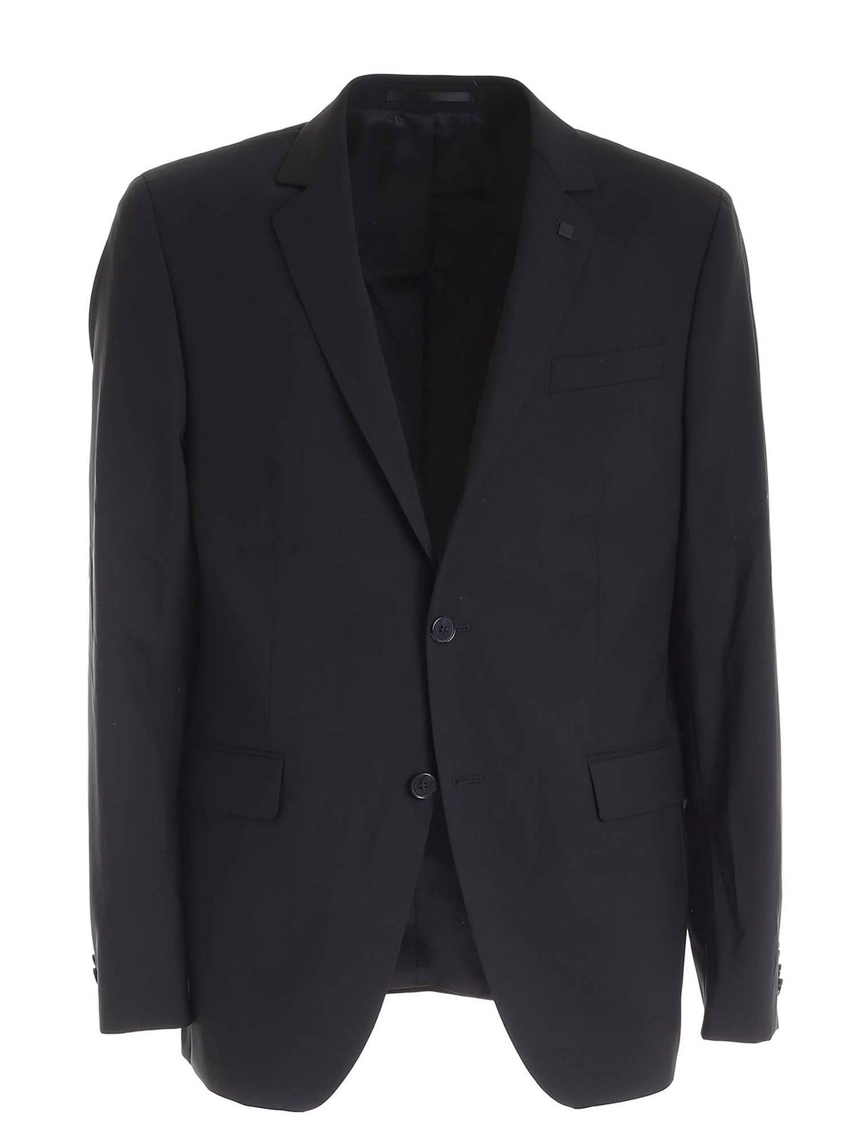 Two-buttons jacket in black