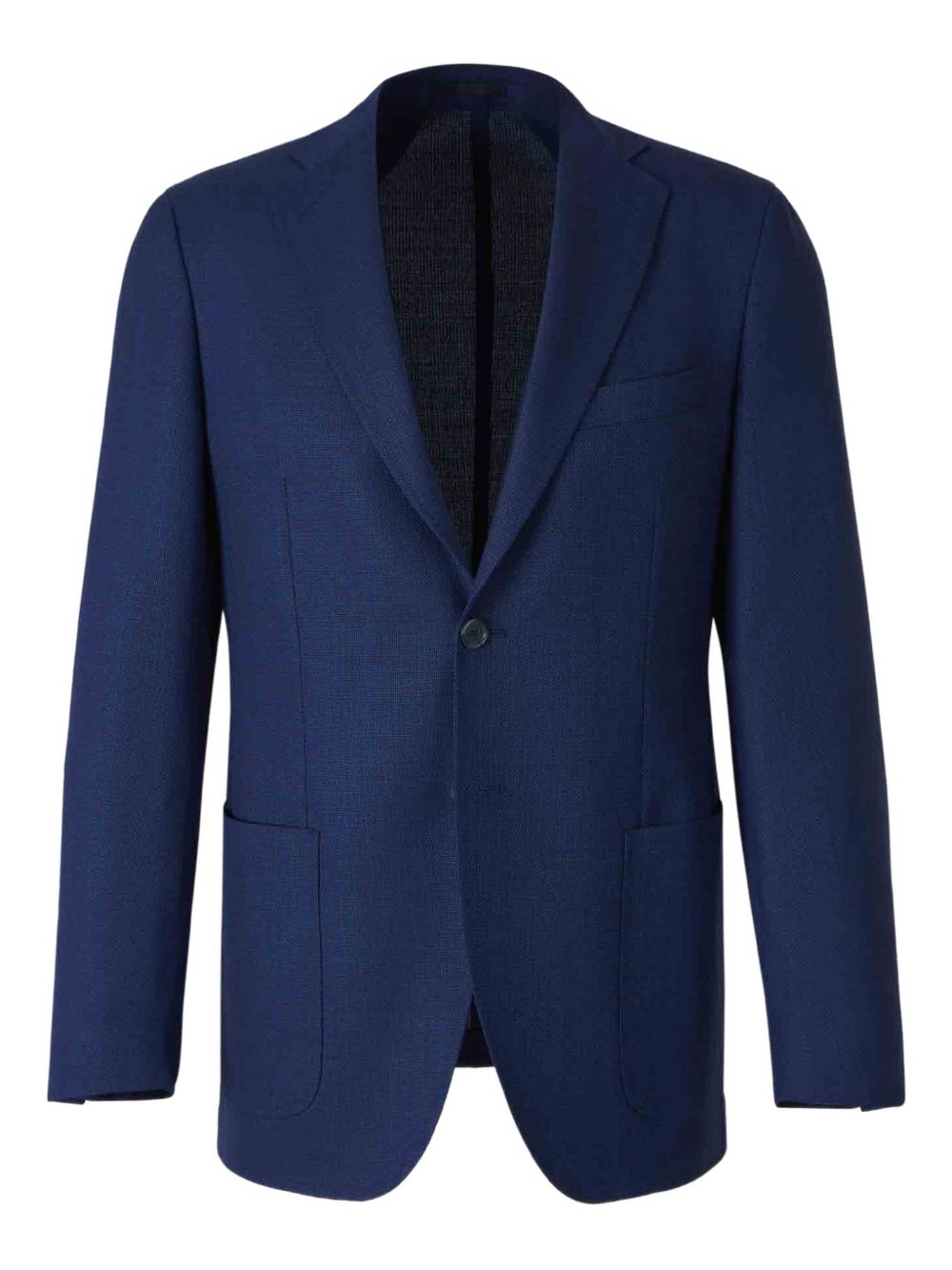 Wool single-breasted blazer - Blue