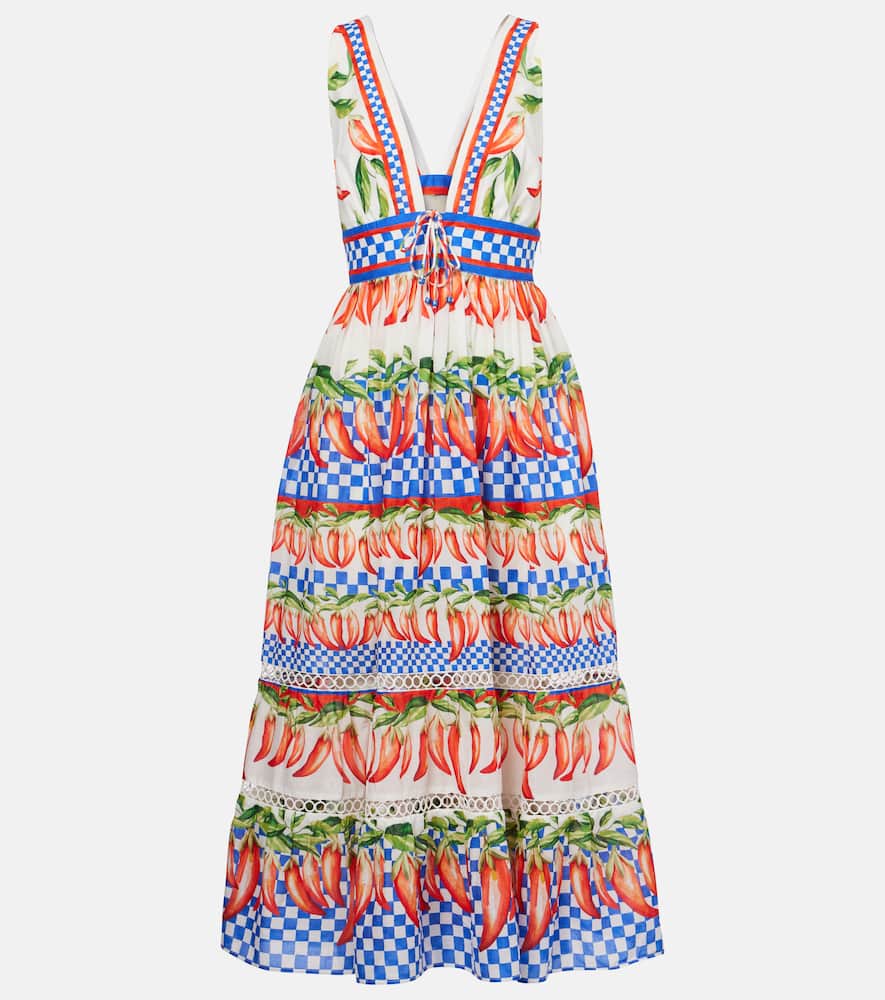 Printed cotton midi dress