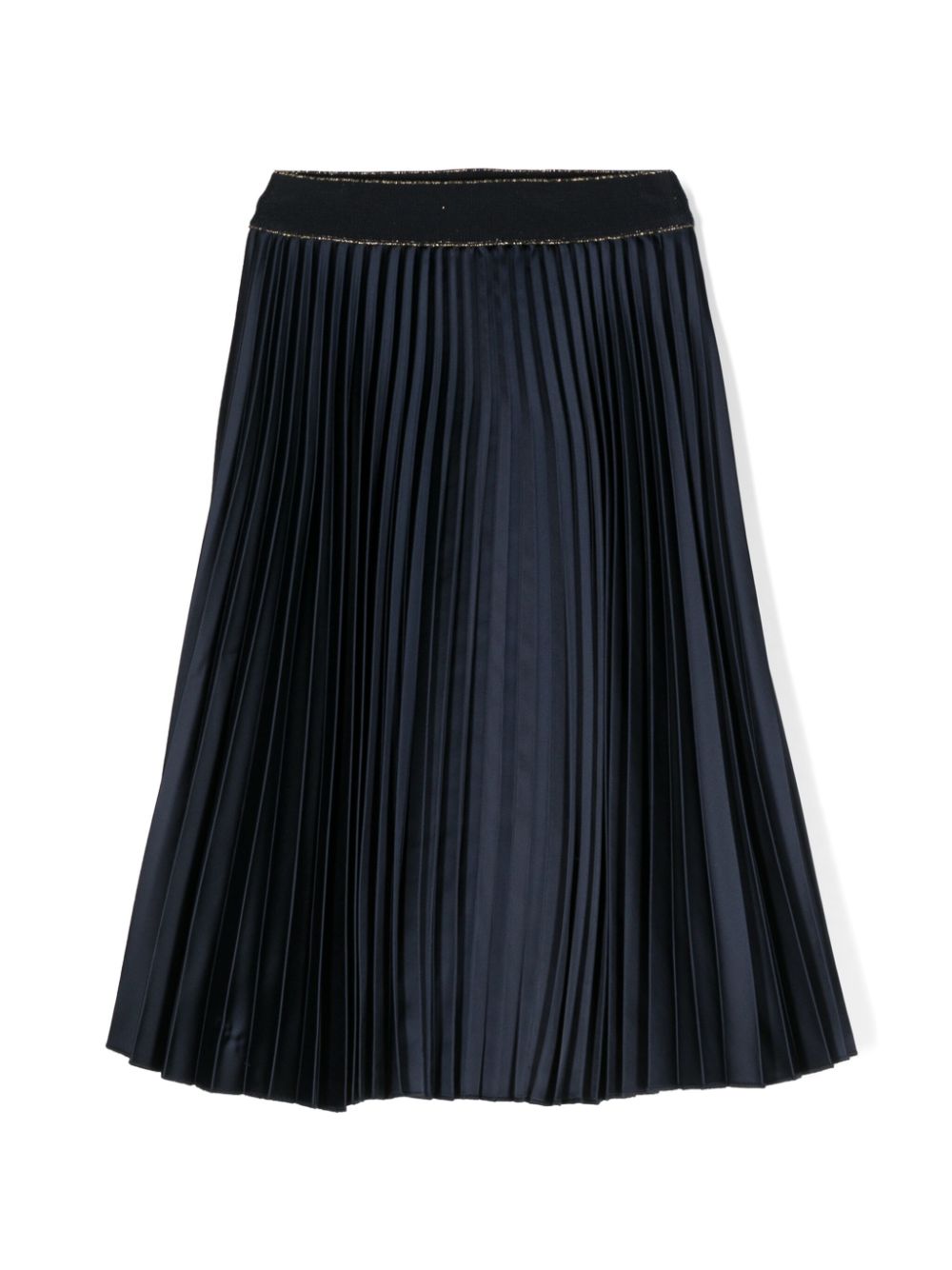 Pleated satin skirt - Blue