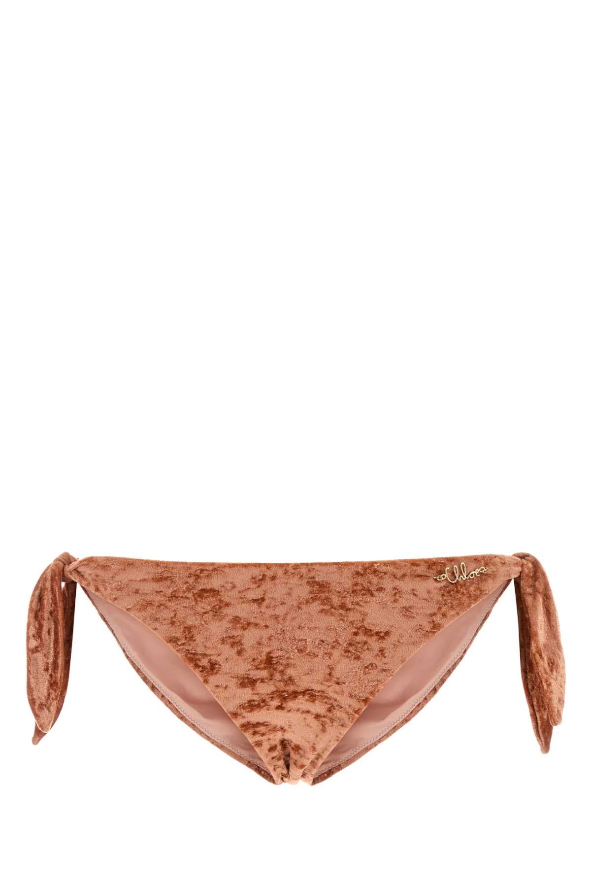 Stretch Velvet Bikini Slip — Orange