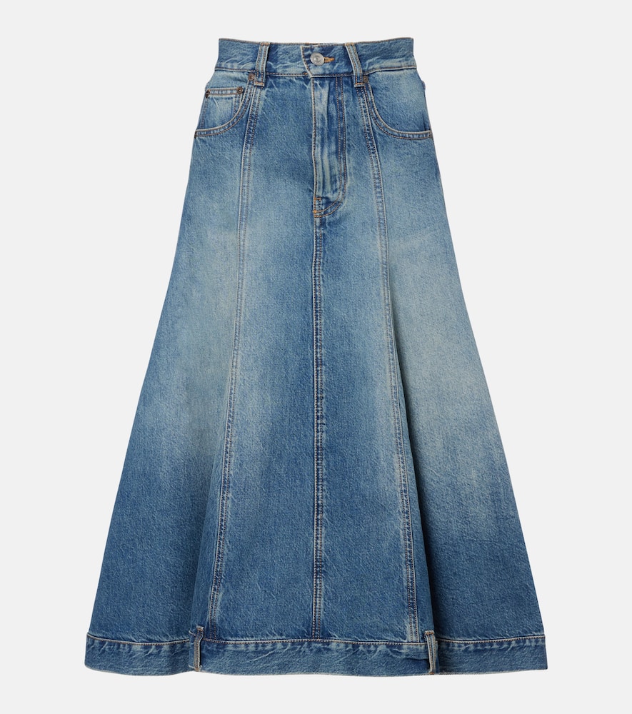 Denim midi skirt