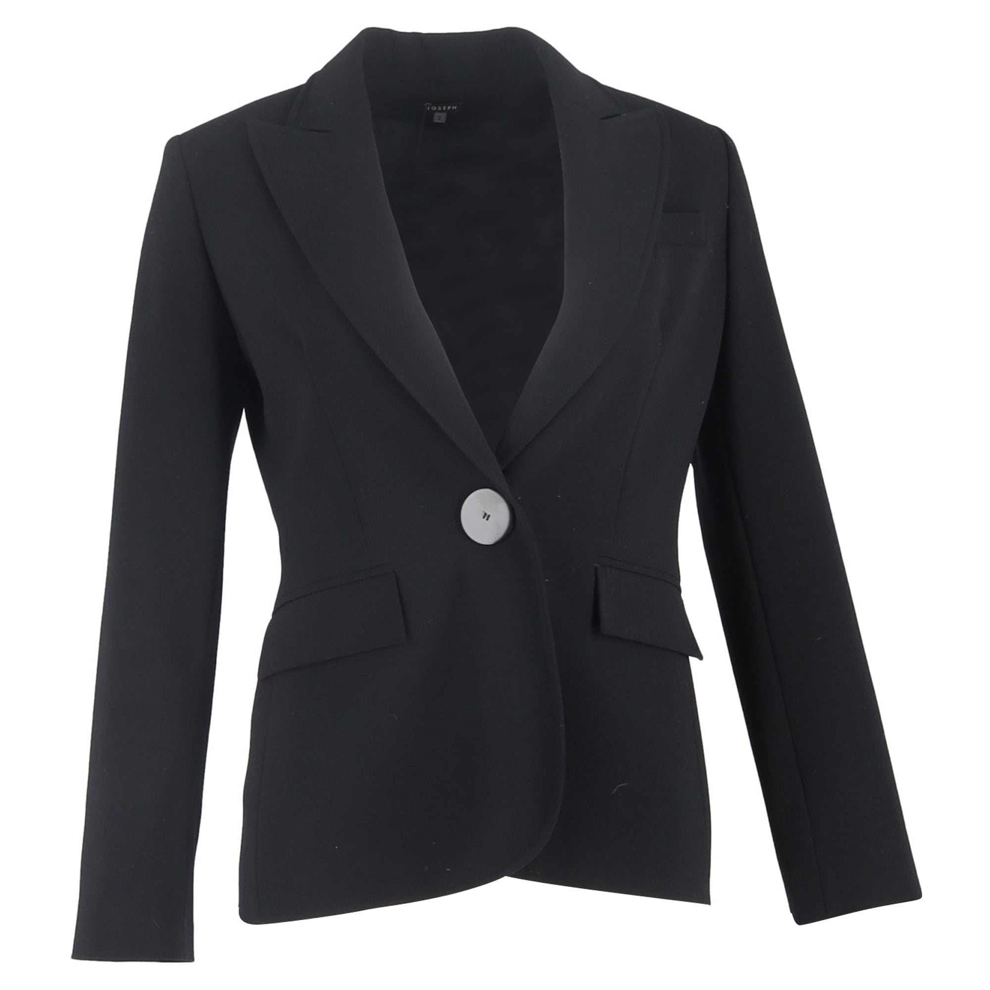 Single Button Blazer in Black Polyester