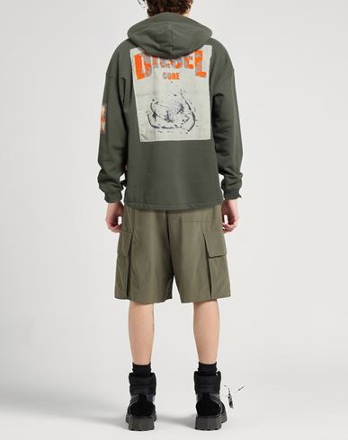 Man Sweatshirt Military green Size L Cotton, Elastane