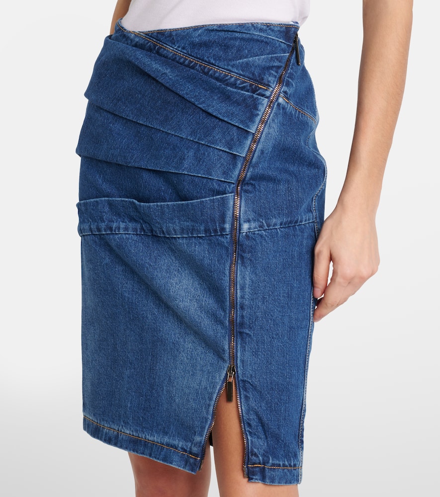 Denim midi skirt