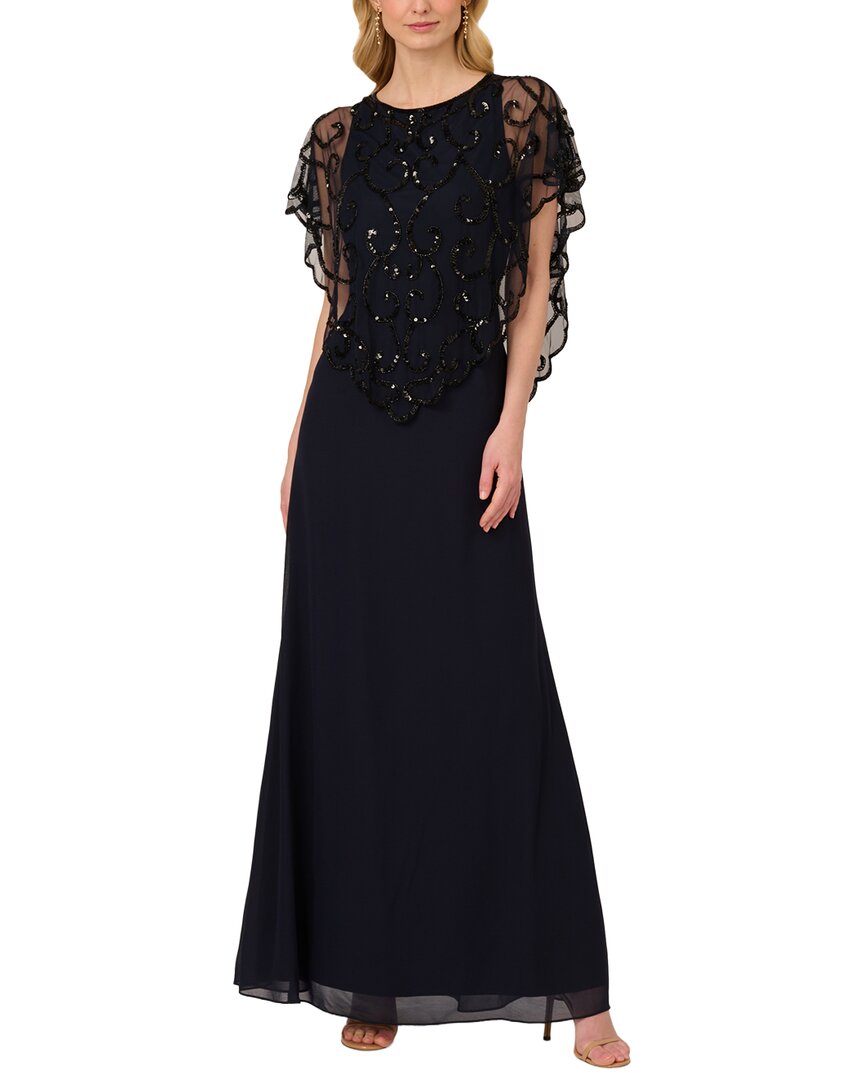Beaded Chiffon Long Gown