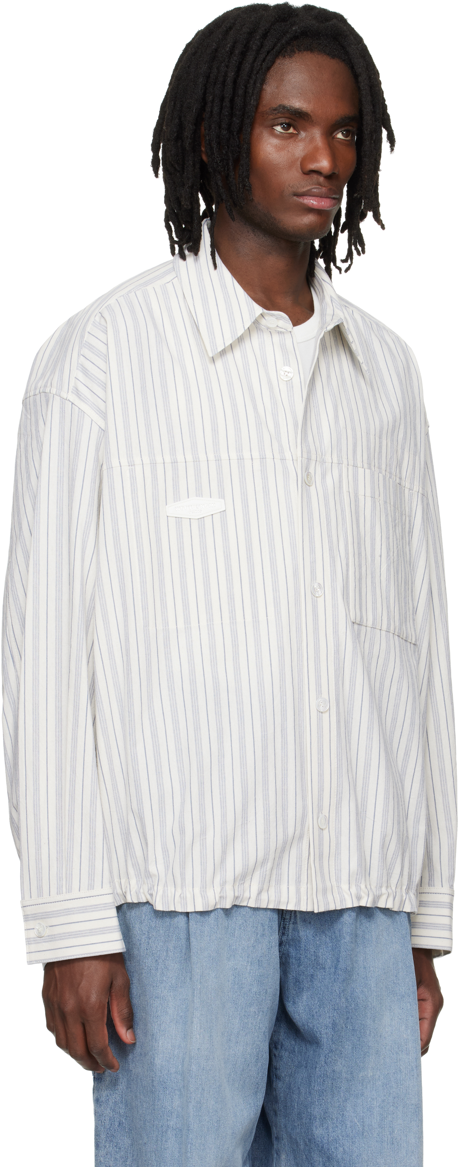 Blue Stripe Patch Shirt