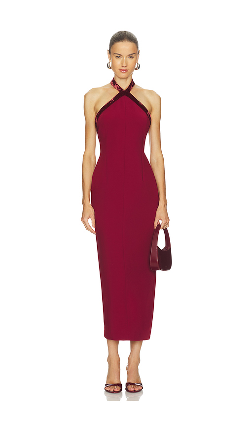 L'Academie by Marianna Lali Maxi Dress in Burgundy. XL. Also in L, M, S
