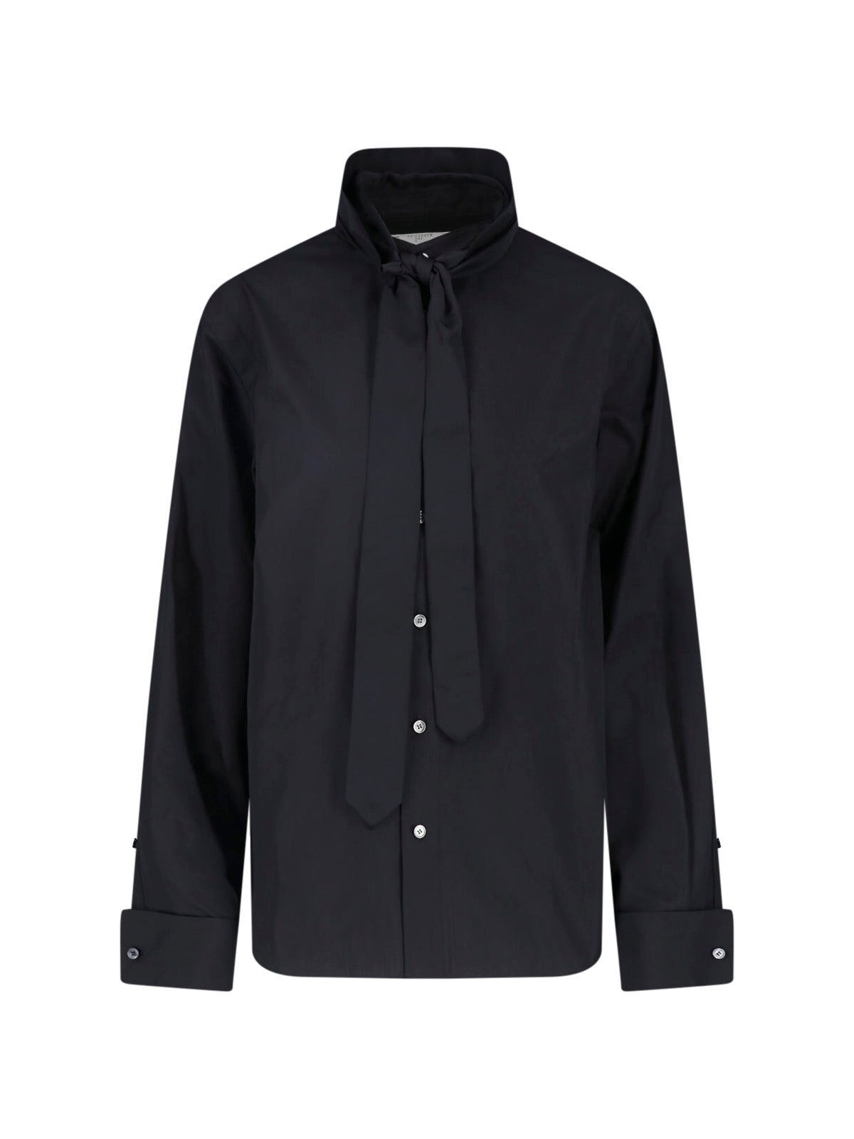 Two-Tone Hybrid-Panel Button-Up Shirt