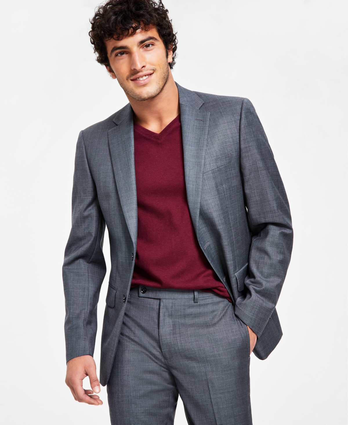 Men's X-Fit Slim-Fit Stretch Suit Jackets - Gray Sharkskin