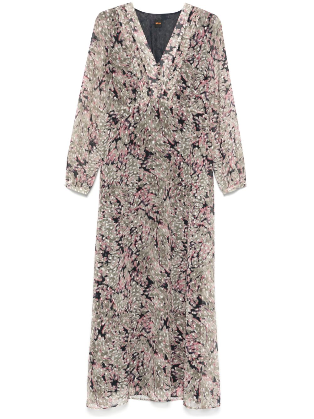Abstract-print maxi dress - Neutrals