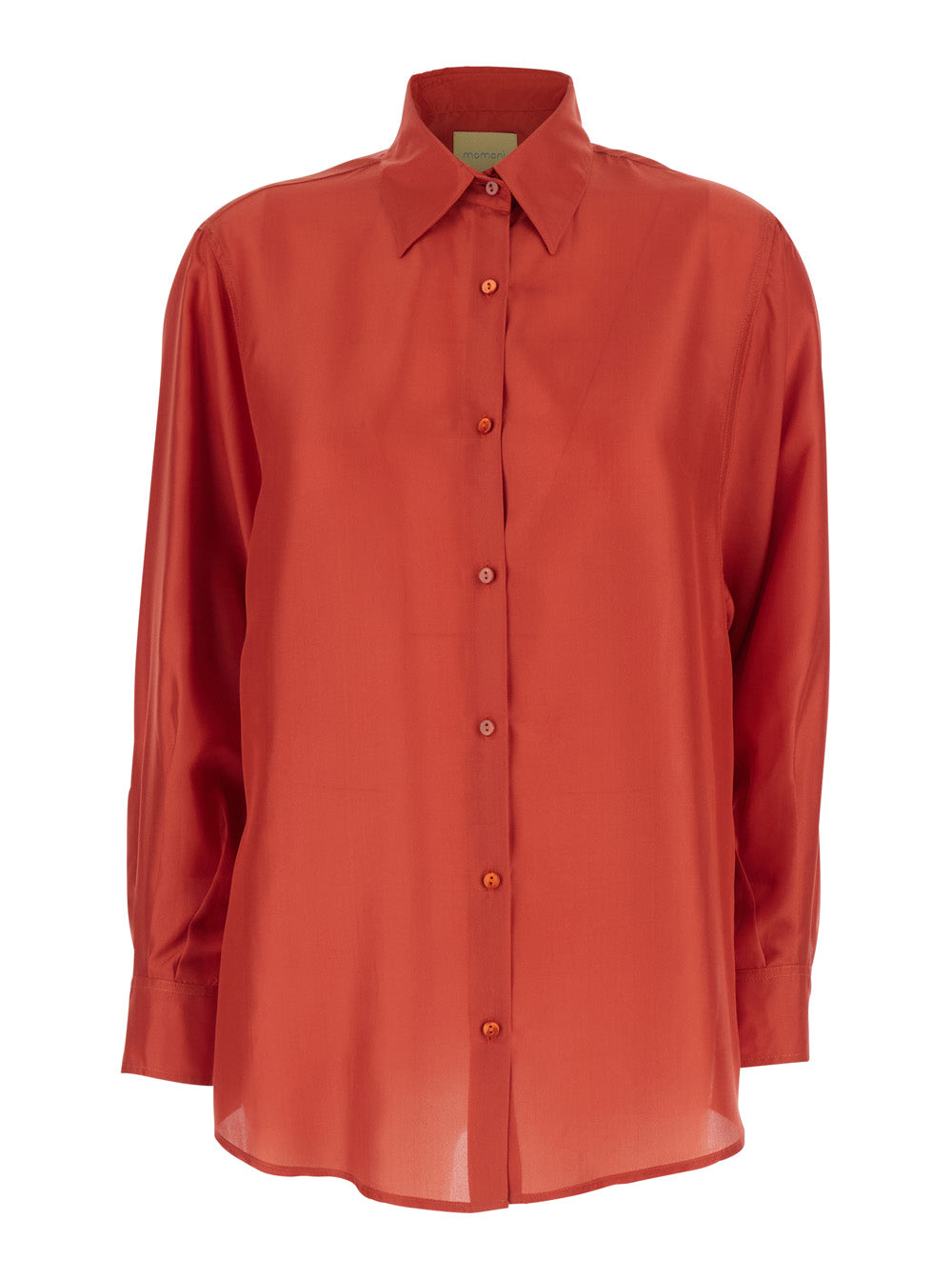 Classic Collar Silk Shirt — Orange
