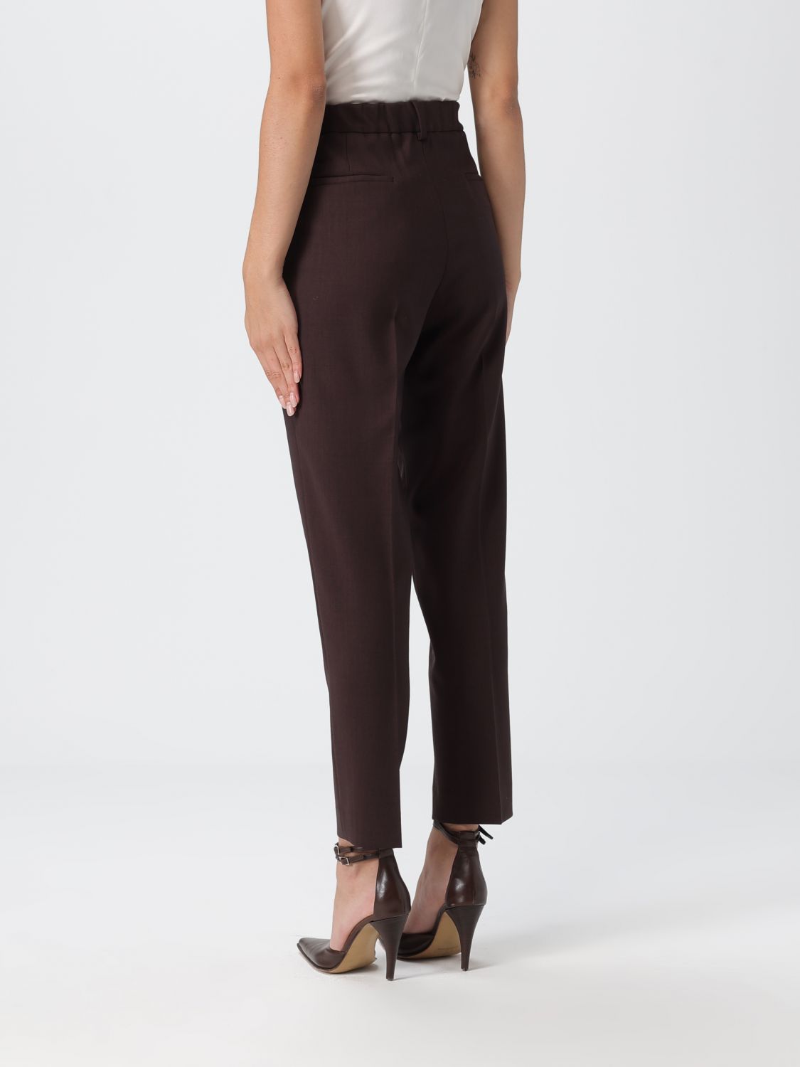 Cropped virgin-wool trousers - Black