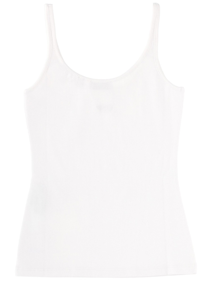 Off-White - ribbed logo tank top scoop neck