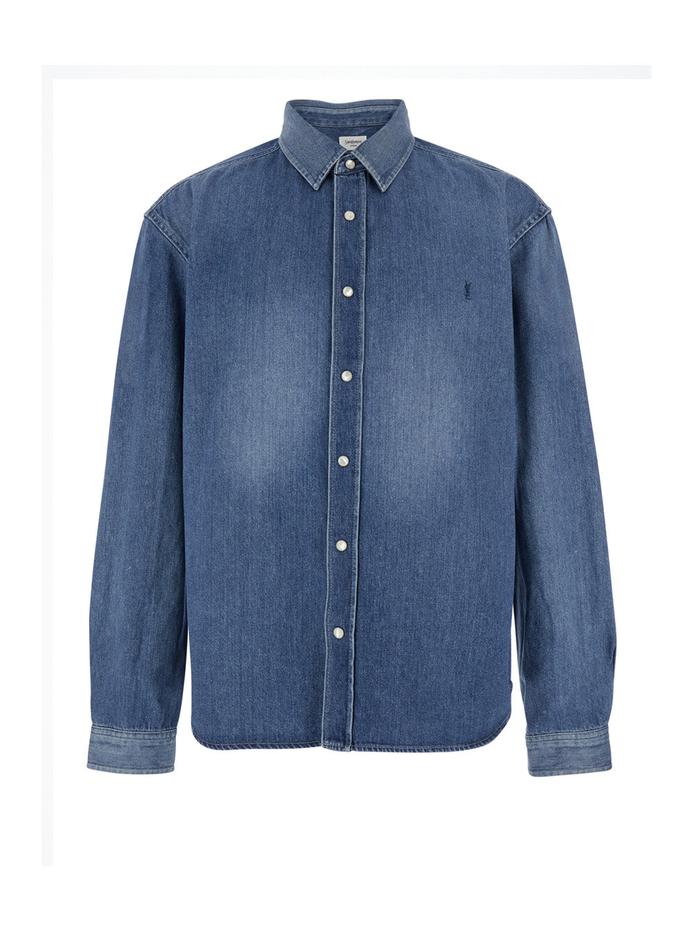 Long-Sleeve Denim Shirt — Blue