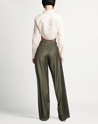 Woman Pants Military green Size 6 Virgin Wool, Elastane