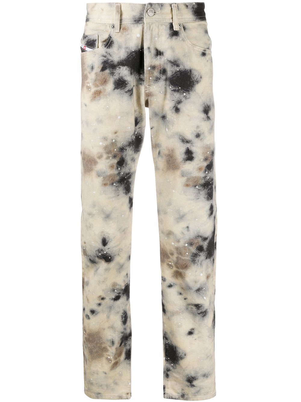 Mouldy-effect slim-fit jeans - Grey