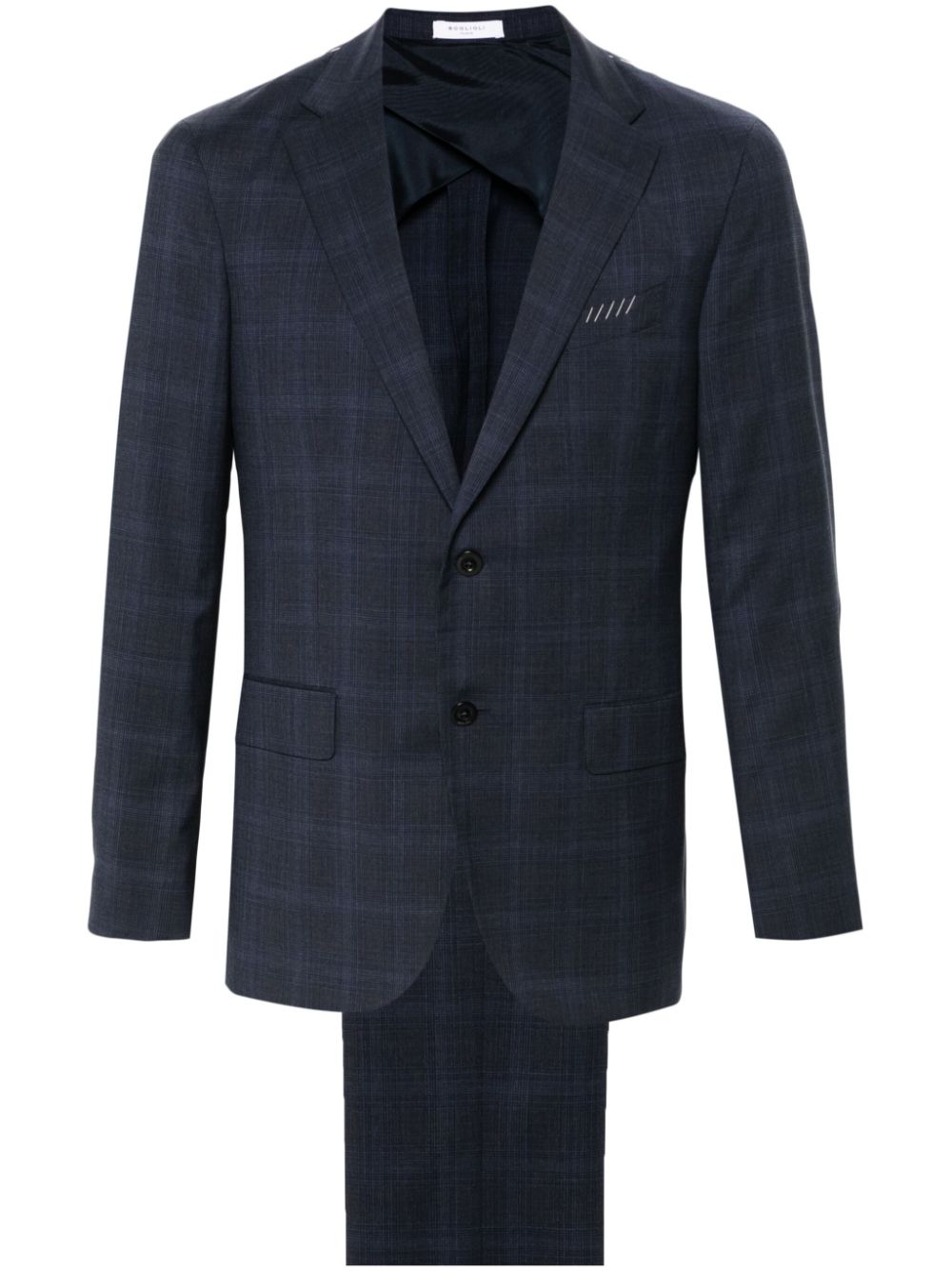 Single-breasted wool suit - Blue
