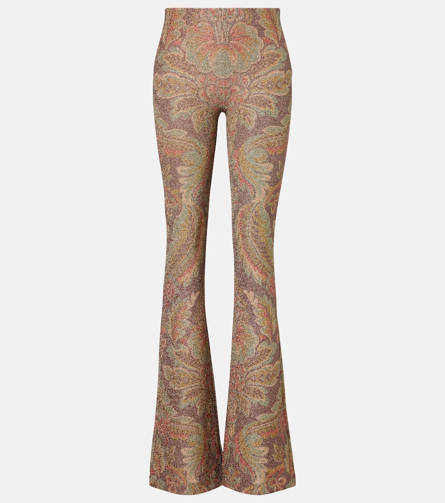 Printed jersey flared pants